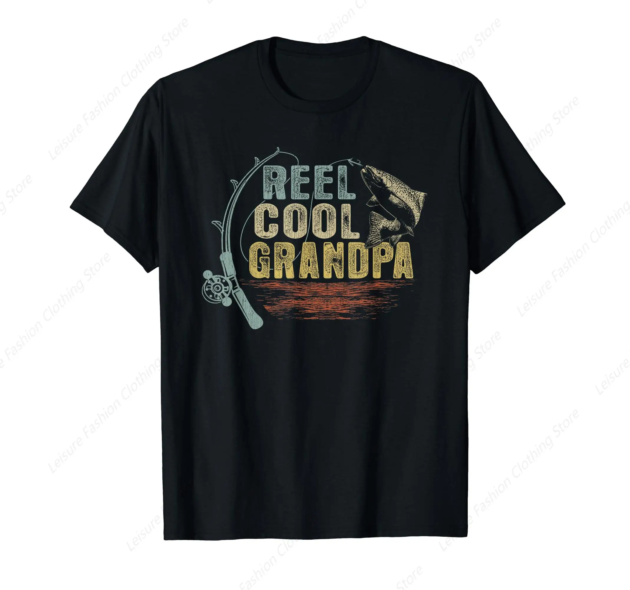 Funny Fishing Tee Vintage Reel Cool Grandpa T-Shirt