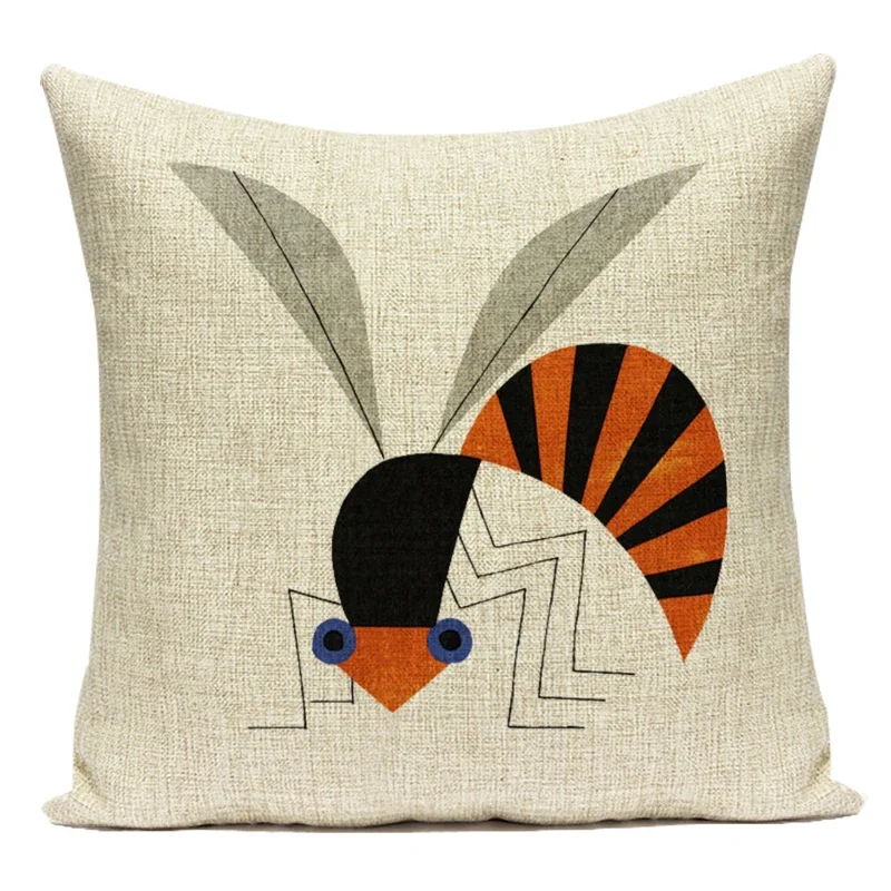 Cute Cartoon Lovely Animals Dragonfly Mosquito Owl Birds Polyester Sofa Home Decorative Pillows Cushion Cover Car Bedroom