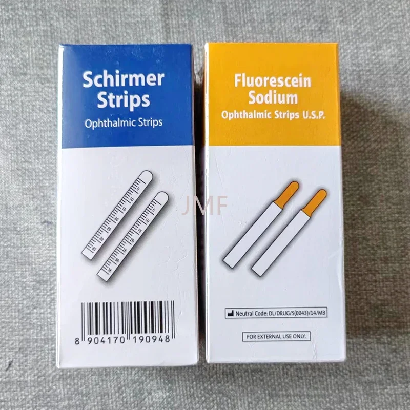 100 pièces/boîte inde filtre de détection de déchirure bande de papier et Fluoresceine Sodium ophtalmique détection bande de Test