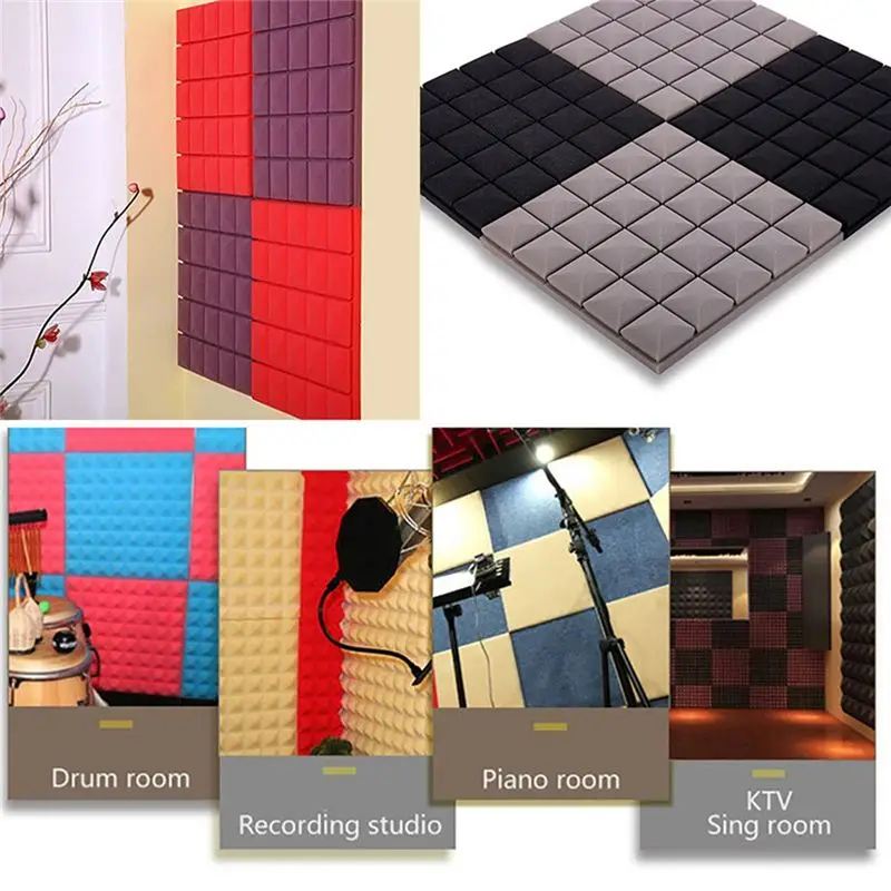 A76I-Acoustic Foam Panels, 5 Pack 30X30x5cm Mushroom Studio Wedge Tiles, Sound Panels Sound Proof Foam Panels