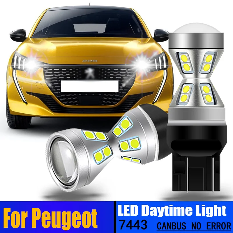 

2pcs 580 LED Daytime Running Light Bulb DRL Lamp W21/5W 7443 T20 Canbus No Error For Peugeot 2008 II 208 2012-2021 301 2012-2017