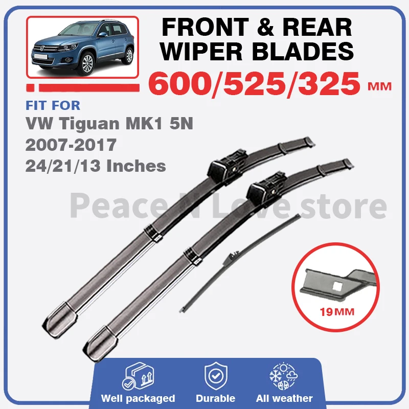 Front Rear Wiper Blades Set For Volkswagen VW Tiguan MK1 5N 2007-2017 2013 Windshield Windscreen Window 24