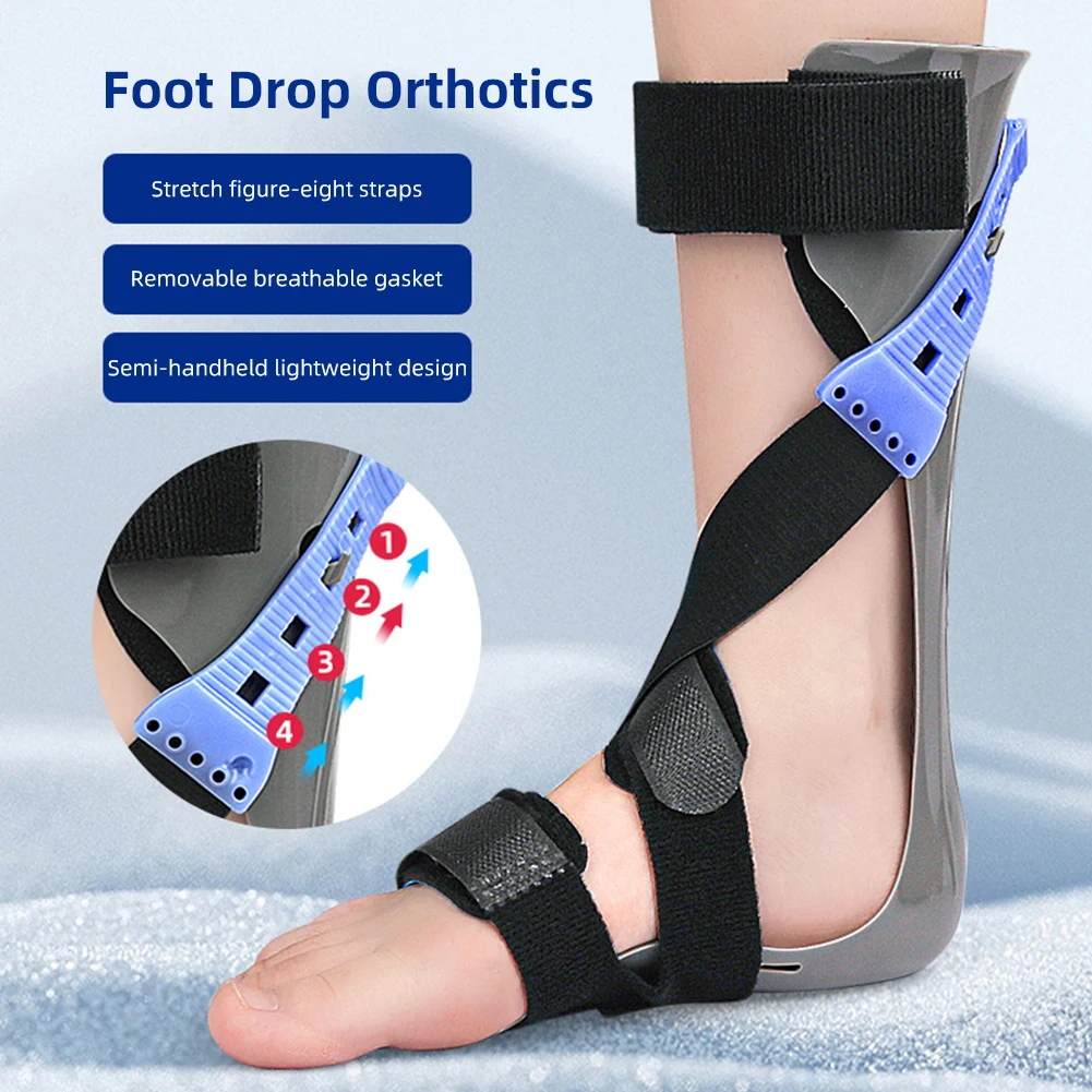 Adjusted Afo Foot Drop Brace Splint Ankle Foot Orthosis Walking with Shoes or Sleeping for Stroke Hemiplegia 1Pcs