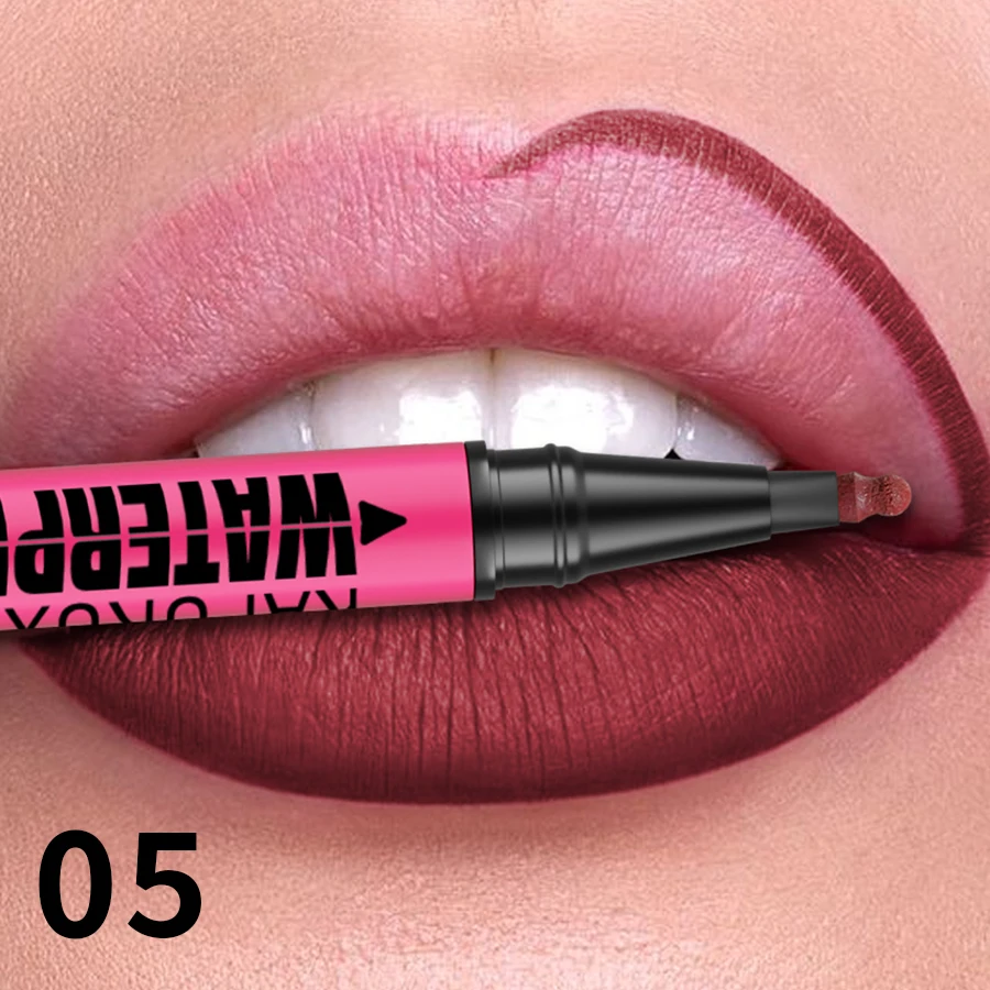 1PC Vloeibare Matte12-Kleur Lipliner Potlood Waterdicht Plumping Vlek Lippenstift Natuurlijke Lip Liner Overzicht Lippen Contour Make-Up