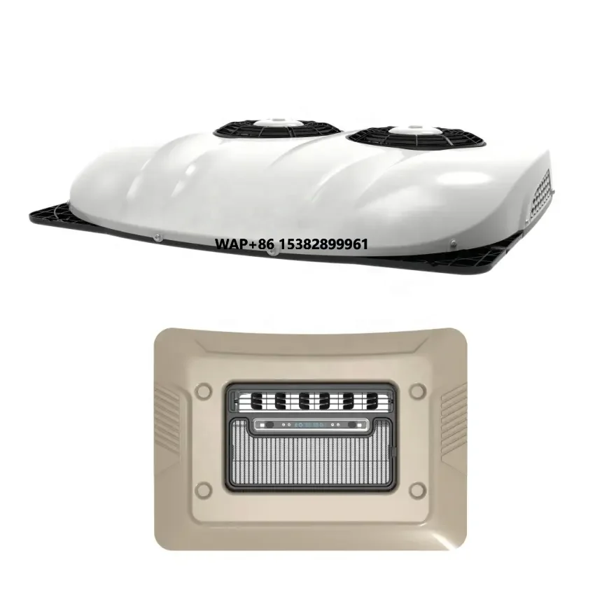 فان Rv سقف الطاقة الشمسية وقف تكييف الهواء شاحنة 12 فولت 24 فولت بطارية تعمل بالطاقة مكيف الهواء ل RV #1