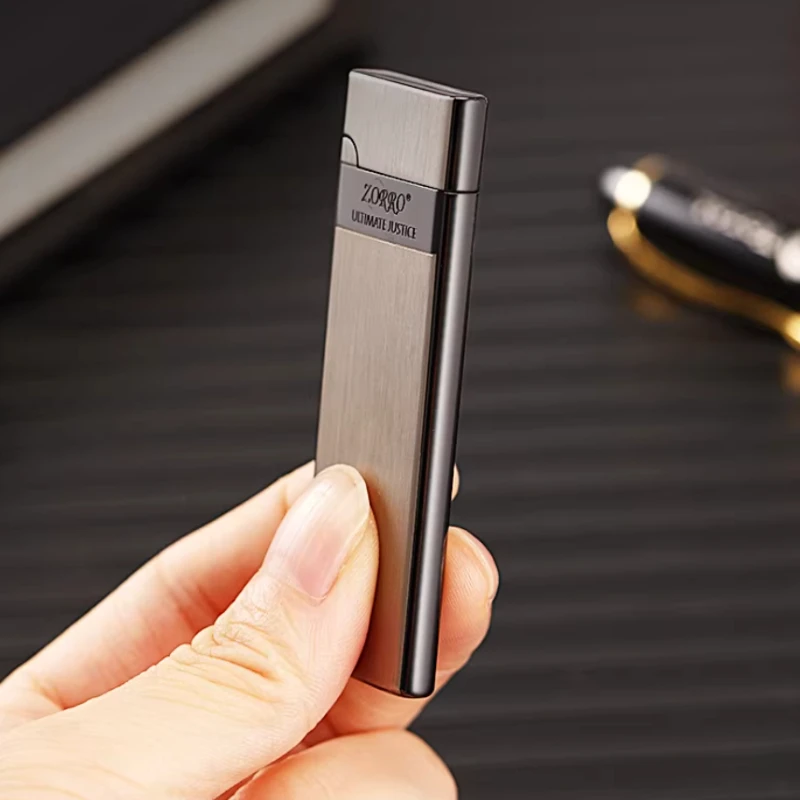 ZORRO Ultra-thin Gas Lighter Made of Metal Material, Retro Grinding Wheel, Cigarette Lighting Tool, Business Men's Gift,portable