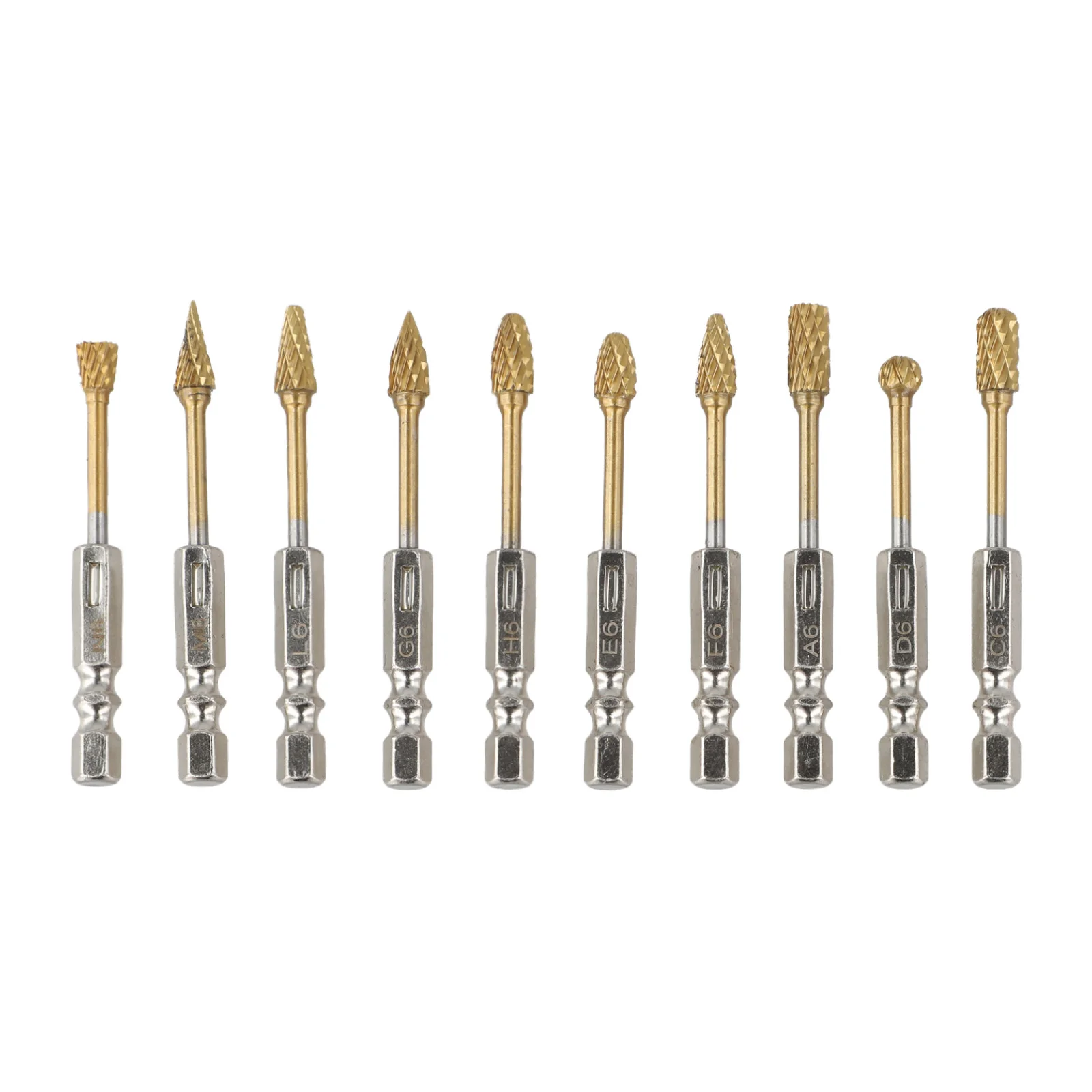 

Compact Case Bits Carbide Burr Set 10 Unique Shapes 6.35 Mm Shank Easy Transport Storage Metal Working Accessory