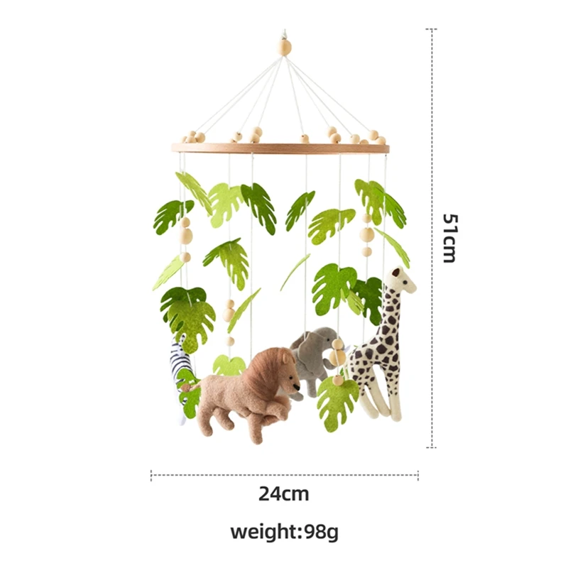 Baby Forest Animals Mobile Hanging Toy 0-12 Months Newborn Bed Bell Music Mobile Toy Bed Infant Crib Holder Bracket Kid Gifts