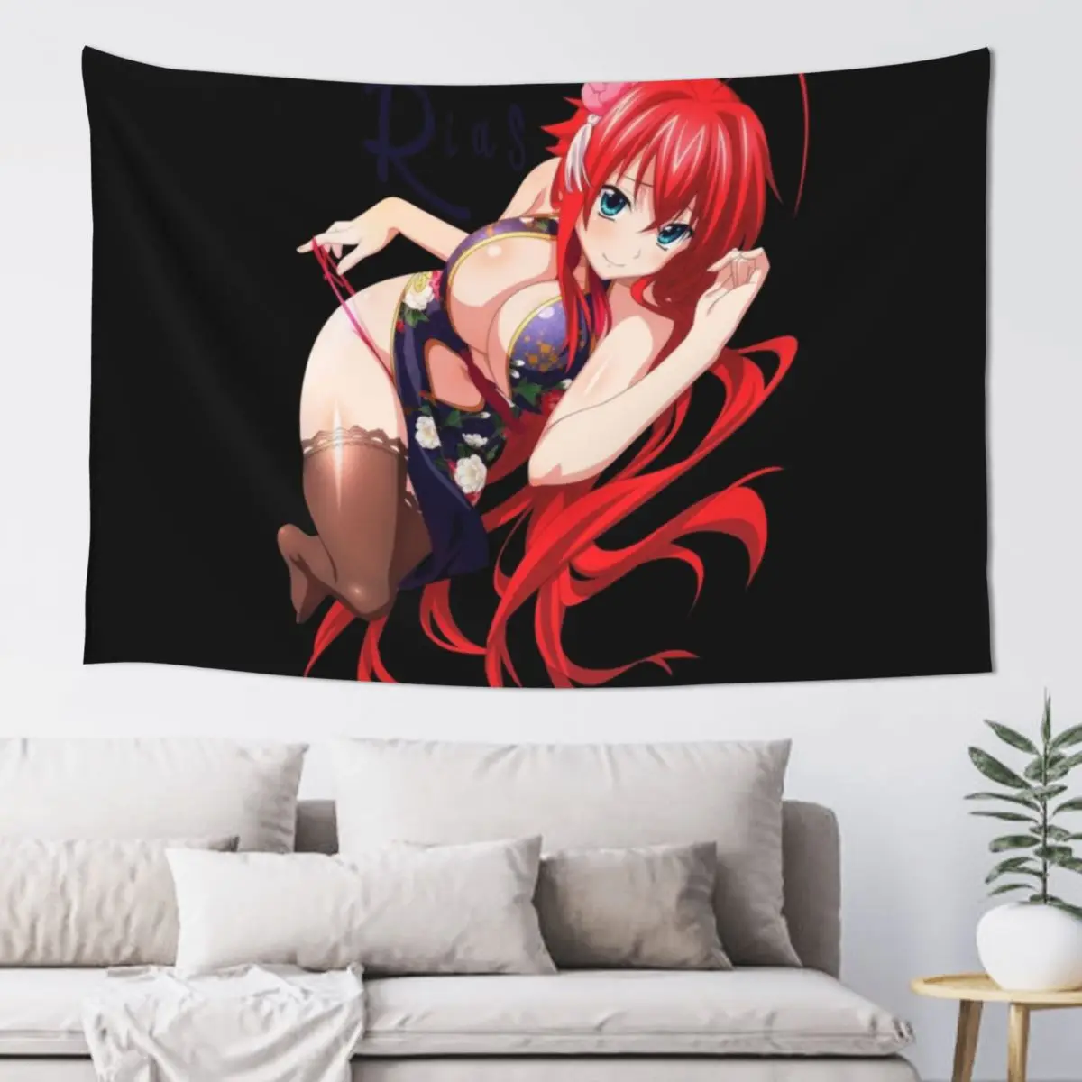 

Rias Gremory Oppai Ecchi (High School DxD) Classic . Tapestry Aesthetic Room Decorations Room Aesthetic Outdoor Decor Tapestry