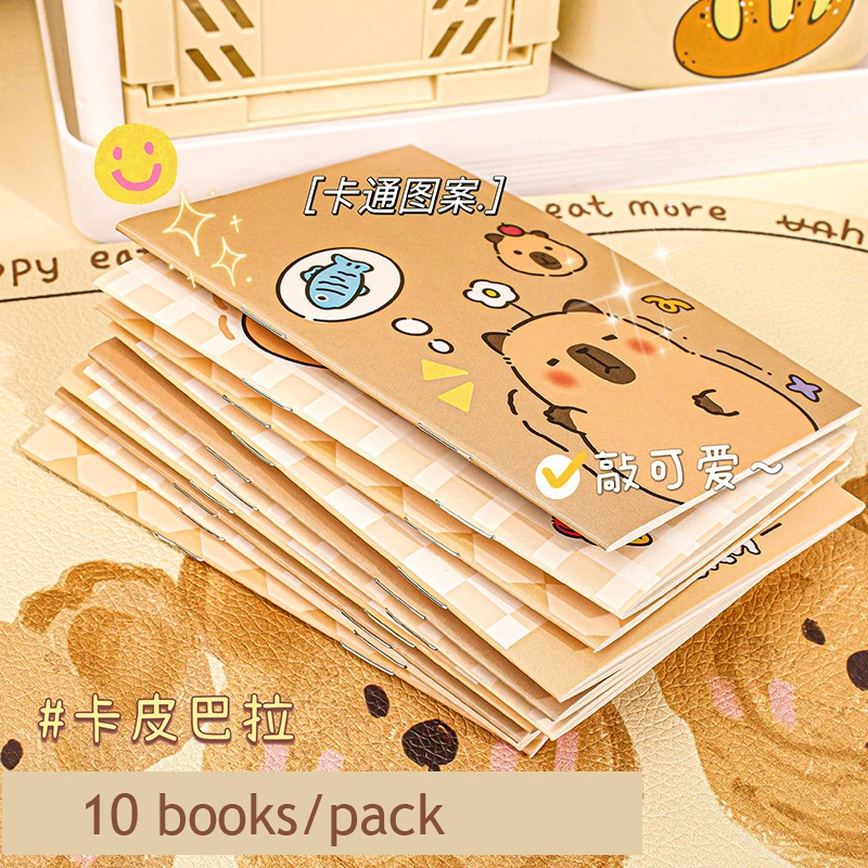 10 pack A7 Capybara Notebook Notepad Diary Planner Sketchbook School Notebooks Aesthetic Stationery Mini Notebook Back To School