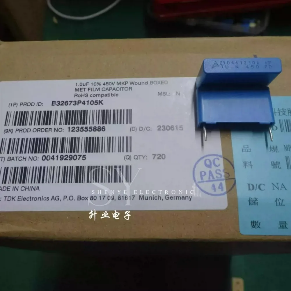 5pcs/lot EPCOS MKP 1.0uf 450V 1u0 1uf 105K Brand New 22.5mm Snubbering Power Factor Correction Film Capacitor B32673P4105K