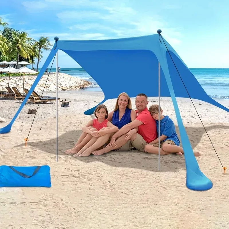 Camping Tent Windproof Pop Up Awning Outdoor Awning Beach Sun Shade UV Ultralight Beach Canopy Tents for Camping Fishing Picnics