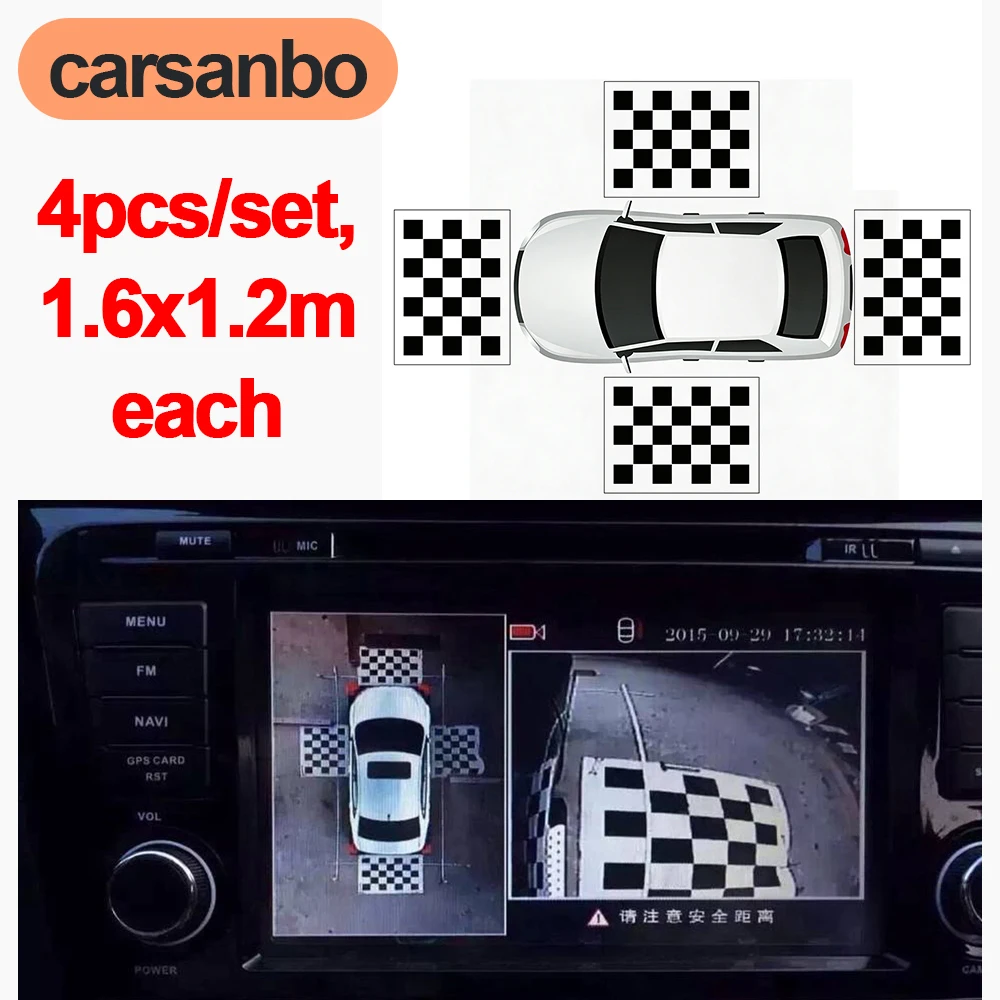

Ткань Carsanbo 1.6x1.2M 2D для коррекции и калибровки автомобильных камер 360-градусного кругового обзора, для отладки панорамных систем изображения