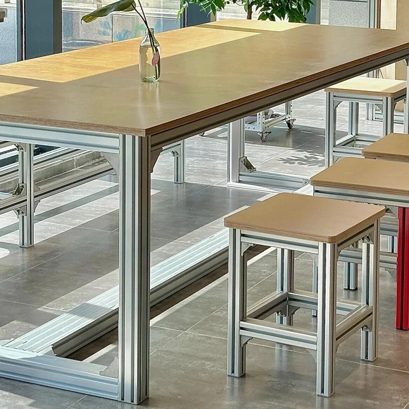 Тарелка из березового океана, алюминиевый профиль, кофейный стул, магазин чая с молоком, комбинация стола и стула