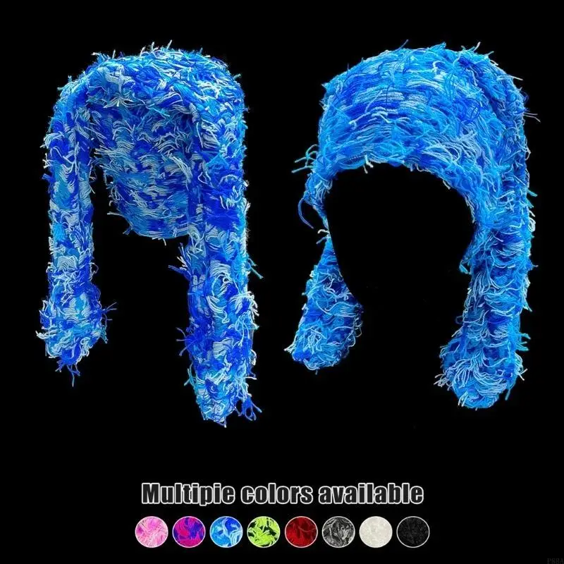 

P88A Fashion Lop Ear Hat for Women Knitted Rabbits Ear Hat Anime Cosplay Costume Hat Outdoor Hiking Hat Windproof Headwear