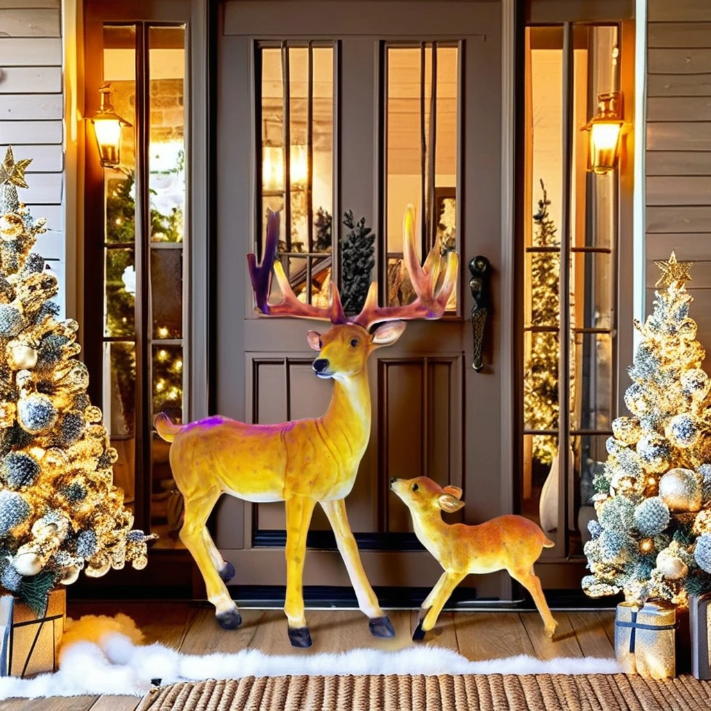 

Handcrafted Unique Design Led Light Christmas Ornaments Realistic Lifesize Reindeer Rein Deer Outdoor Decor