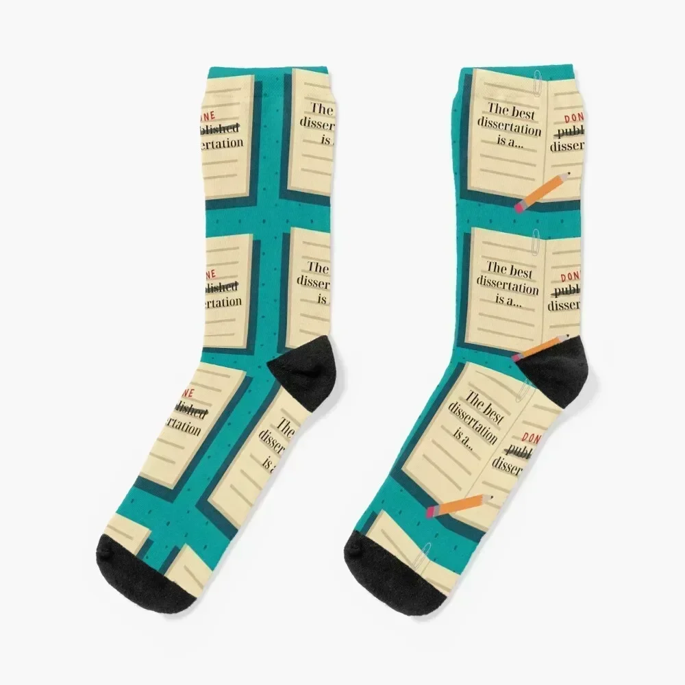 

The Best Dissertation is the Done One -- PhD Student Cute Design Socks hiphop essential luxury Boy Child Socks Women's