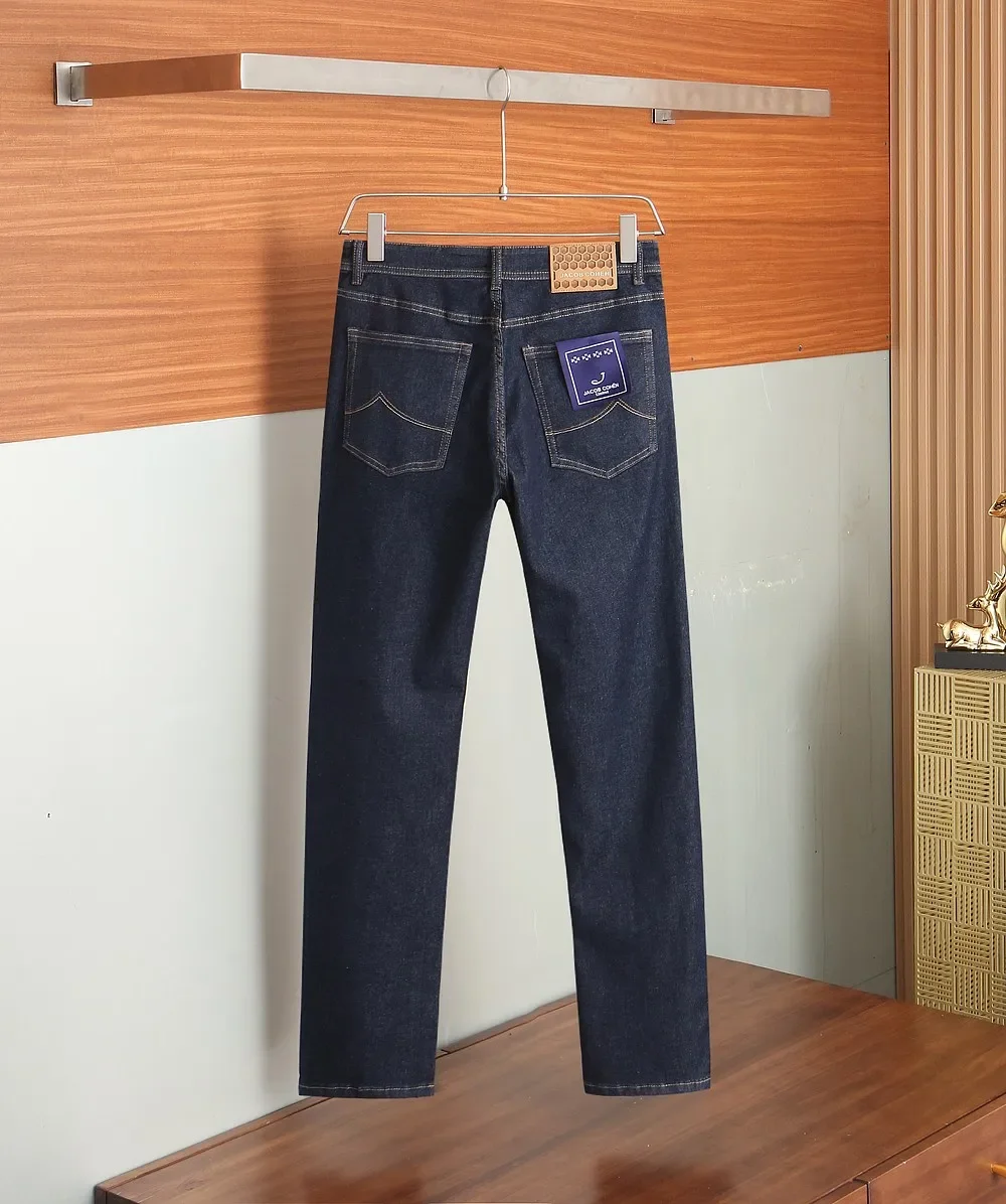Celana Jeans BLSK CPRT Katun Tebal Pria Musim Gugur Dingin 2025 Baru Hangat untuk Luar Ruangan Bordir Nyaman Model Lurus Ukuran Besar 30-42