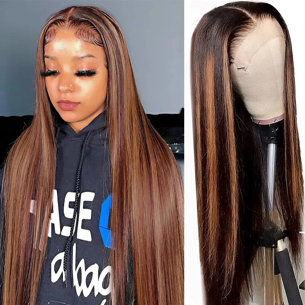 

50 52 Long Inch 13x4 Highlight HD Lace Front Wig Straight Human Hair FB30 Colored 200 Density 13x6 Transparent Lace Frontal Wigs