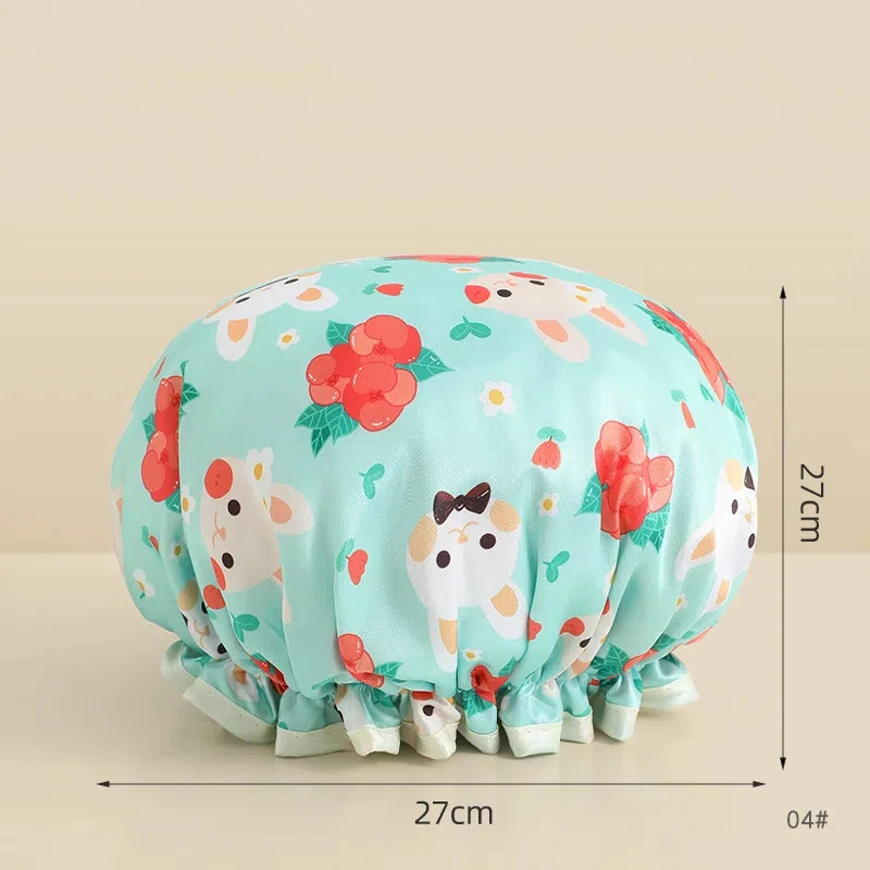 قبعة دش مقاومة للماء للفتيات، قبعة استحمام للشعر، قابلة لإعادة الاستخدام، غطاء شعر المطبخ، غطاء معالجة الشعر الجاف المقاوم للزيت #2