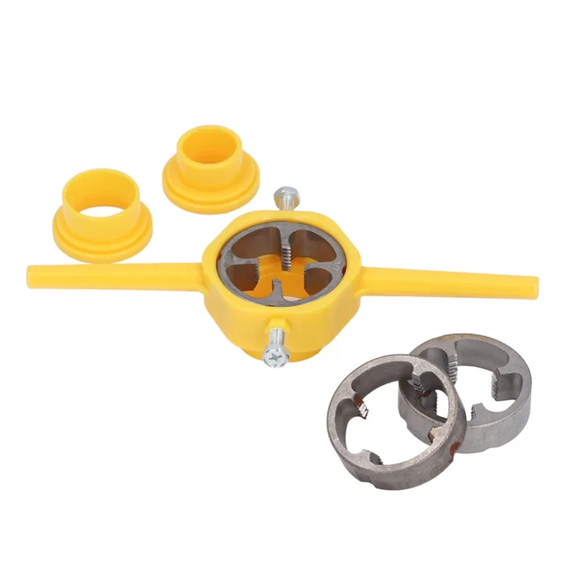 6PCS Set Thread Maker Tool Pipe PVC Threader Plumbing Tool With 1/2in 3/4in 1in NPT Dies