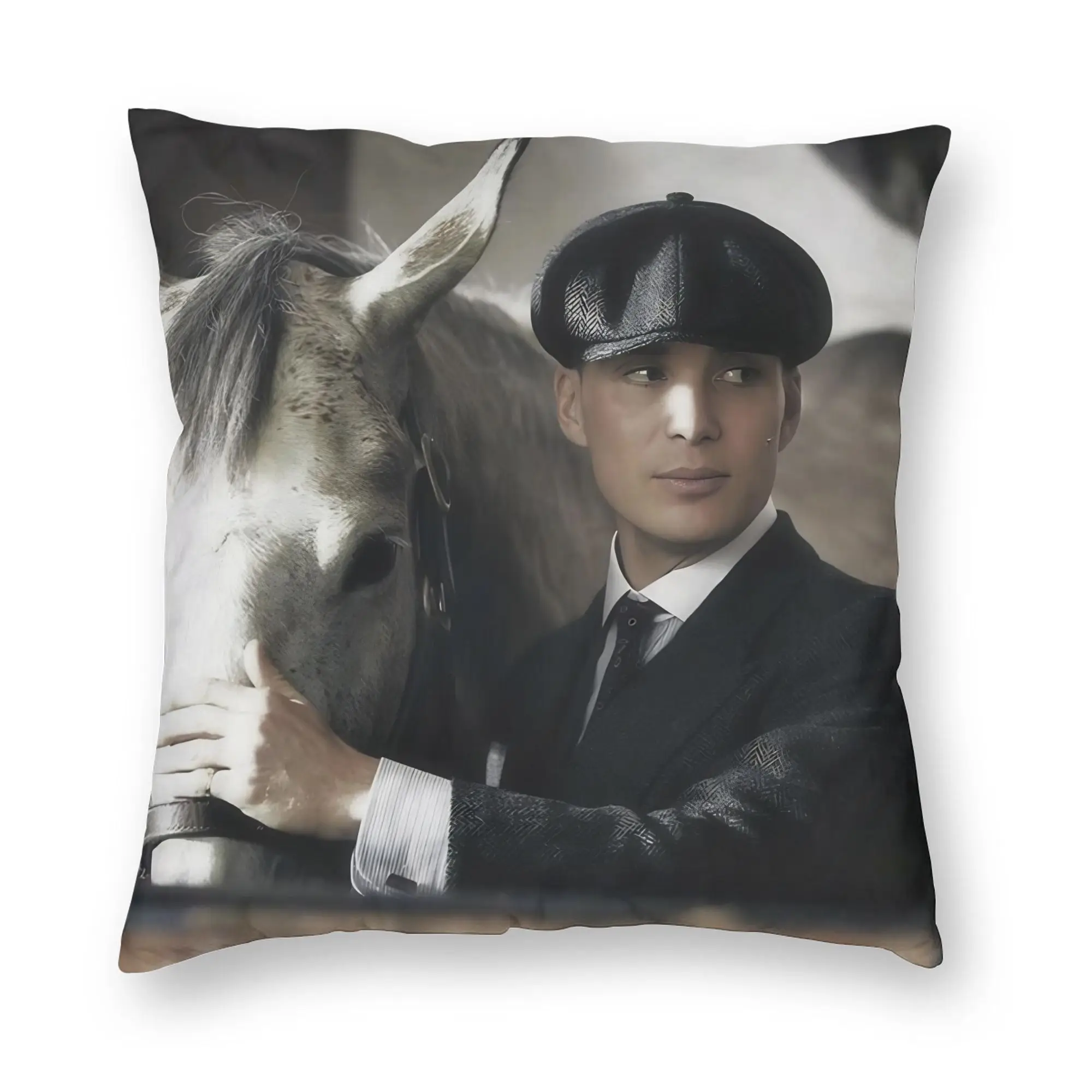 P-Peaky Blinders Tommy Shelby Pillowcase Printed Polyester Cushion Cover Gift  Pillow Case Cover Home Square 45X45cm