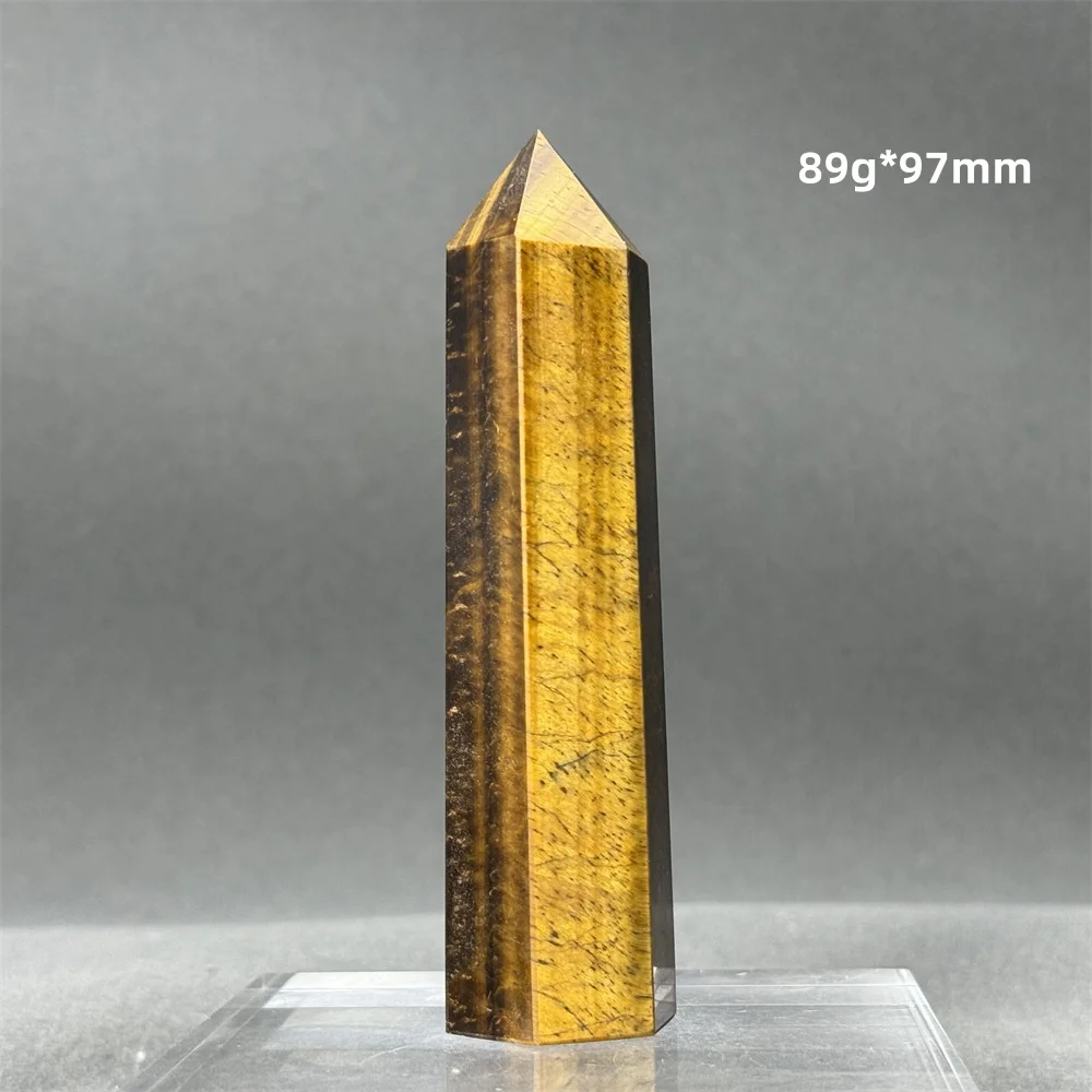 Natural Crystal Tiger Eye Stone Obelisk Mineral Quartz Reiki Healing Wand Meditation Apotropaic Energy  Home Decoration