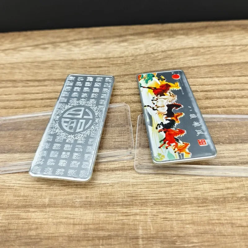 

40mm Zodiac Horse Silver Bar Commemorative Medal Colored Lucky Animal Horse Collectible Coins Birthday Event Gift 3x7cm 2026 NEW