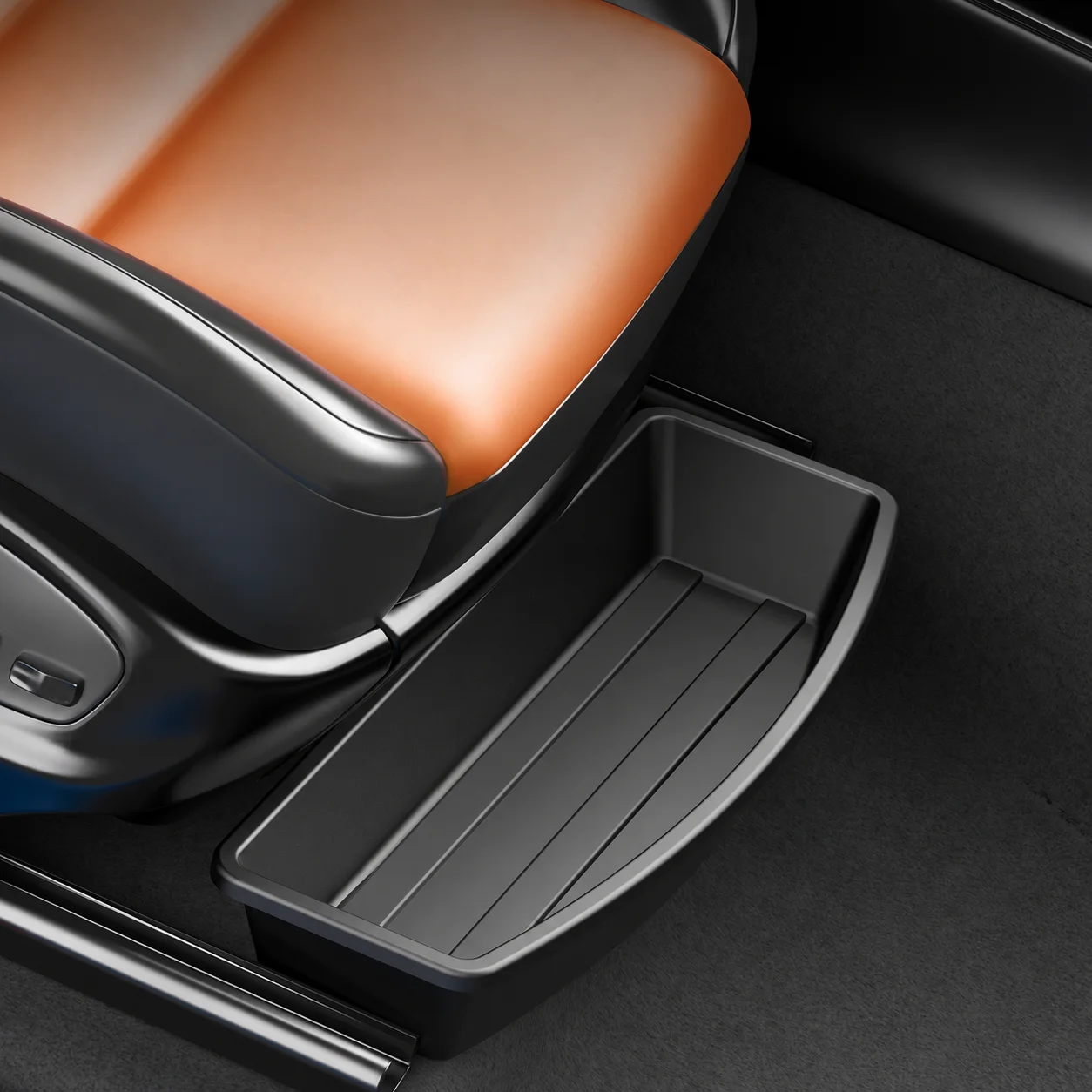 Universal Car Under Seat Storage Box ABS Pull-Out Drawer Organizer Anti-Slip Front Seat Tray Auto Interior Accessories