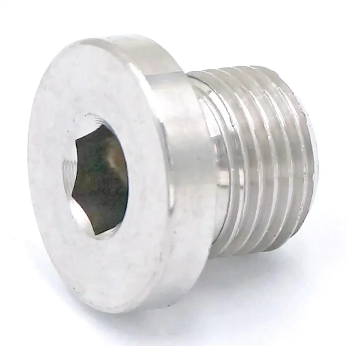 M10x1mm Male SS304 Stainless Steel Countersunk End Plug With Flange Internal Hex Head Socket Pipe Fitting