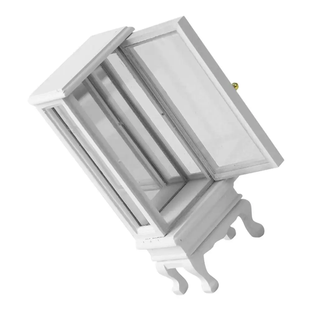 Vetrina per mobili in miniatura per case delle bambole Vetrina bianca pura per piccoli spazi Soluzione versatile per vetrine