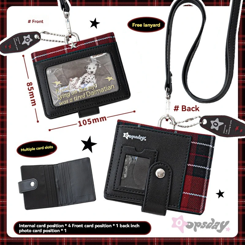 Resting Day Plaid Bag Fashionable And Versatile Pain Window ID Storage Zero Wallet  Portable Card Bag