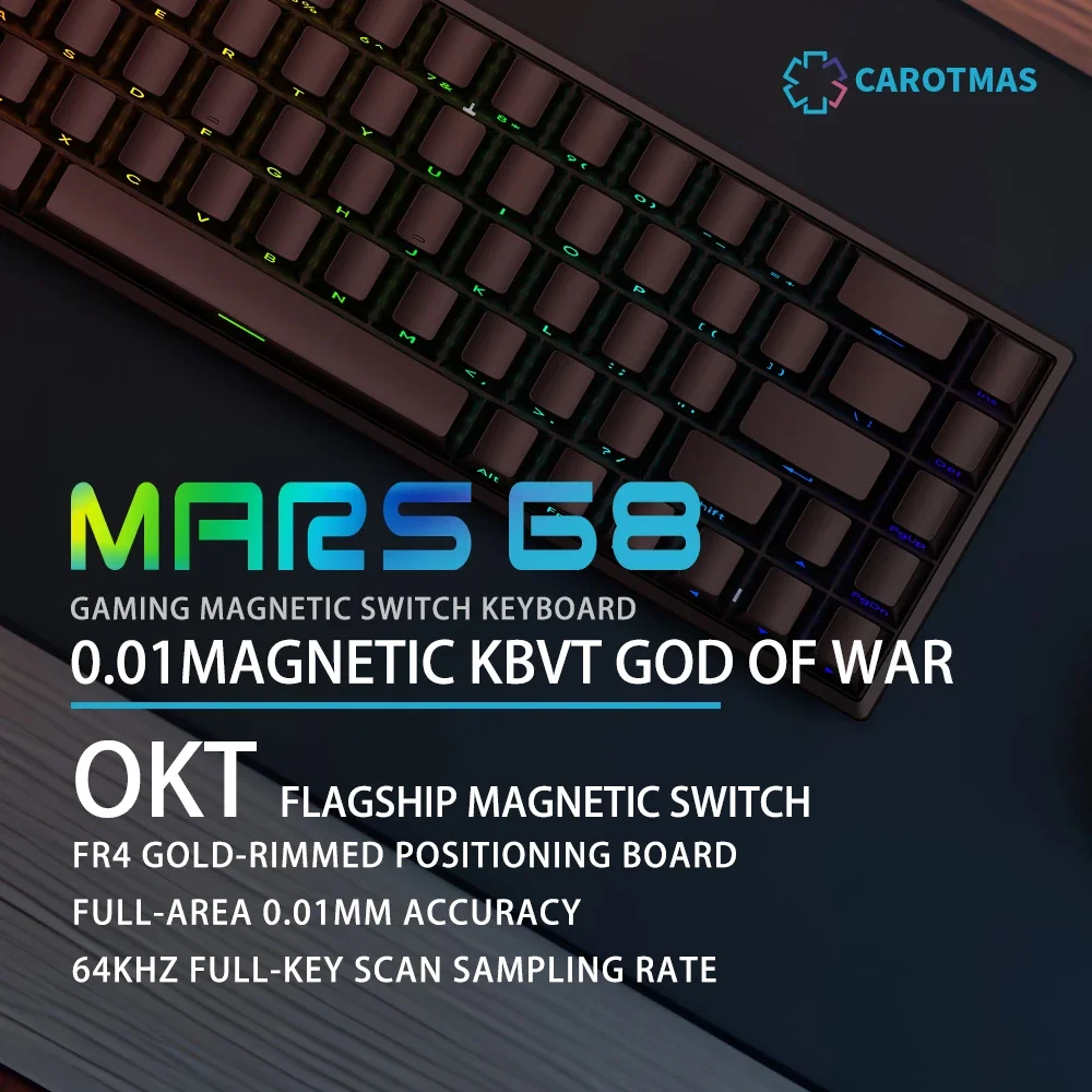 CAROTMAS Mars68 pro Magnetic Switch Gaming Keyboard 0.01mm Quick