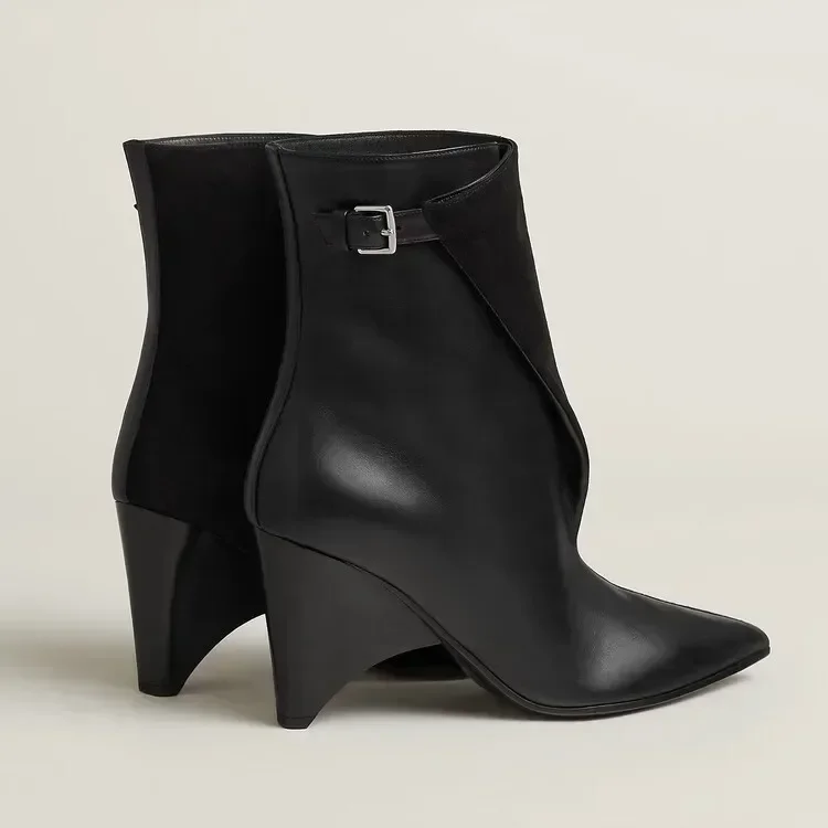 2026Autumn and Winter Women's Fashionable Knee High Boots, Pointed and Thick High-heeled Knight Boots 34-43 Mid Length Boots