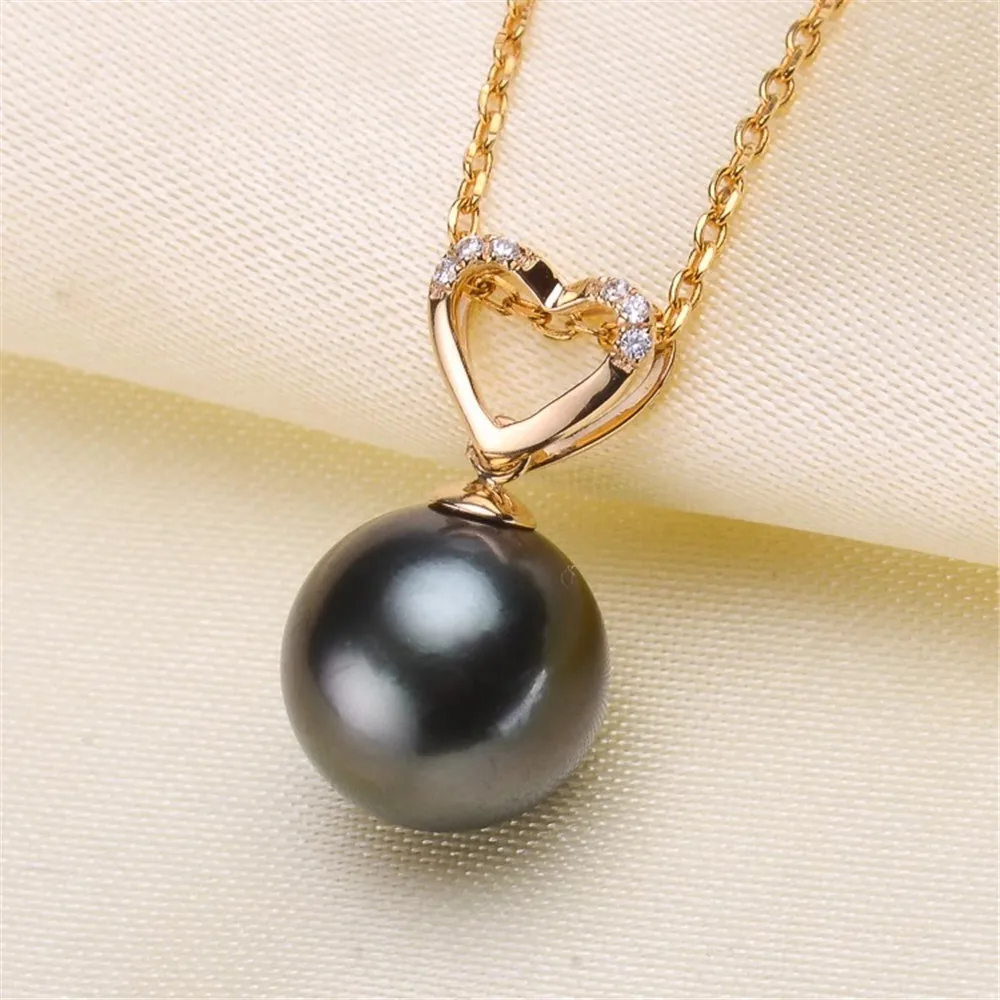 

DIY Pearl Accessories G18K Gold Pendant Empty Care Pearl Pendant Can Be Equipped Fit 9-12mm Round Beads G094