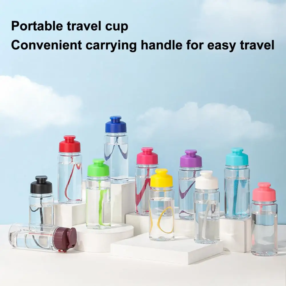 2026 Sports Water Bottle, with Flip Lid And Lanyard, Portable Leak-proof PET Cup, Lightweight Fitness Water Jug, for Gym School