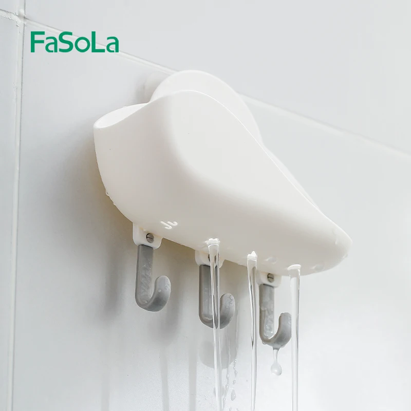 FaSoLa Clouds Shape Bathroom Kitchen Storage Hook Housekeeper on Wall Door Hanging Hooks Key Holder Hanger