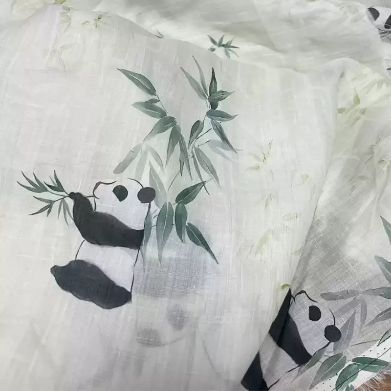 

Pure white printed ramie fabric, used for making shirts, skirts, and DIY sewing fabrics