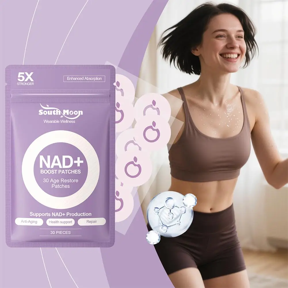 NAD+ Boost Transdermal Patches 30Pcs, Anti-Aging Skin Nourishing Body Care Stickers Enhance Absorption Hydrate Soften Skin