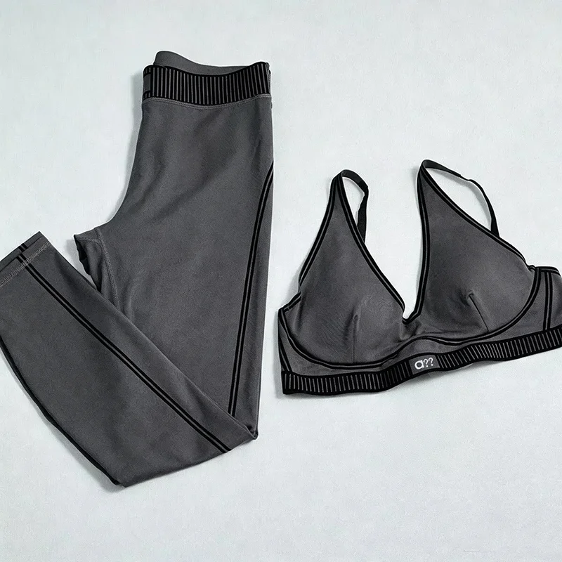 Women Yoga Set Two Piece Tank Top Pants Breathable Stretch Casual Pilates Fitness Running Gym Activewear Workout Outfit