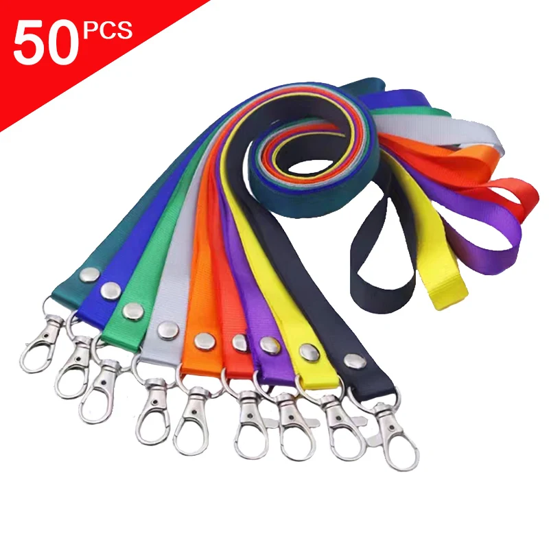 50pcS/lot Hanging Neck Rope Lanyard For Mobile Phone Straps Camera USB Holder ID Pass Card Name Badge Holder Keys Neck Strap