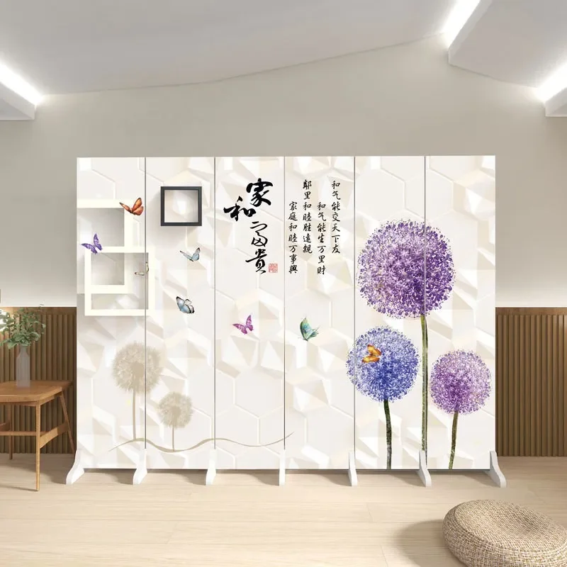 Nordic Folding Room Divider Screen Portable Modern Partition for Bedroom Living Room Entryway Simple Mobile Space Separator