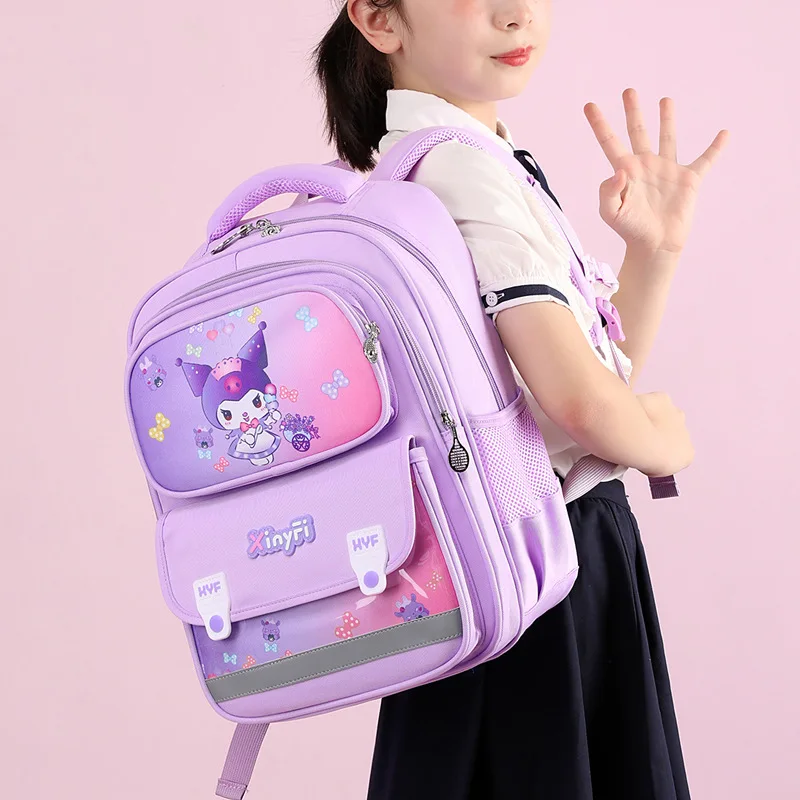 Sanrio Kulomi Cartoon Cute Student Breathable School Bag Melody New Children's Ridge Reducing Burden Backpack Women