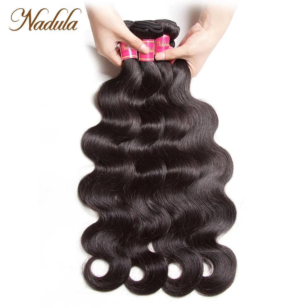 Nadula Hair 3 Bundles/4pc/Lot Peruvian Body Wave Hair Weaves 8-30inch Remy Hair Extensions 100% Human Hair Weaving Free Shipping