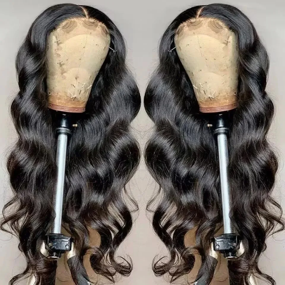 200 Density Body Wave 13x4 HD Transparent Lace Frontal Human Hair Wig 30 Inch Lace Front Wig PrePlucked For Black Women