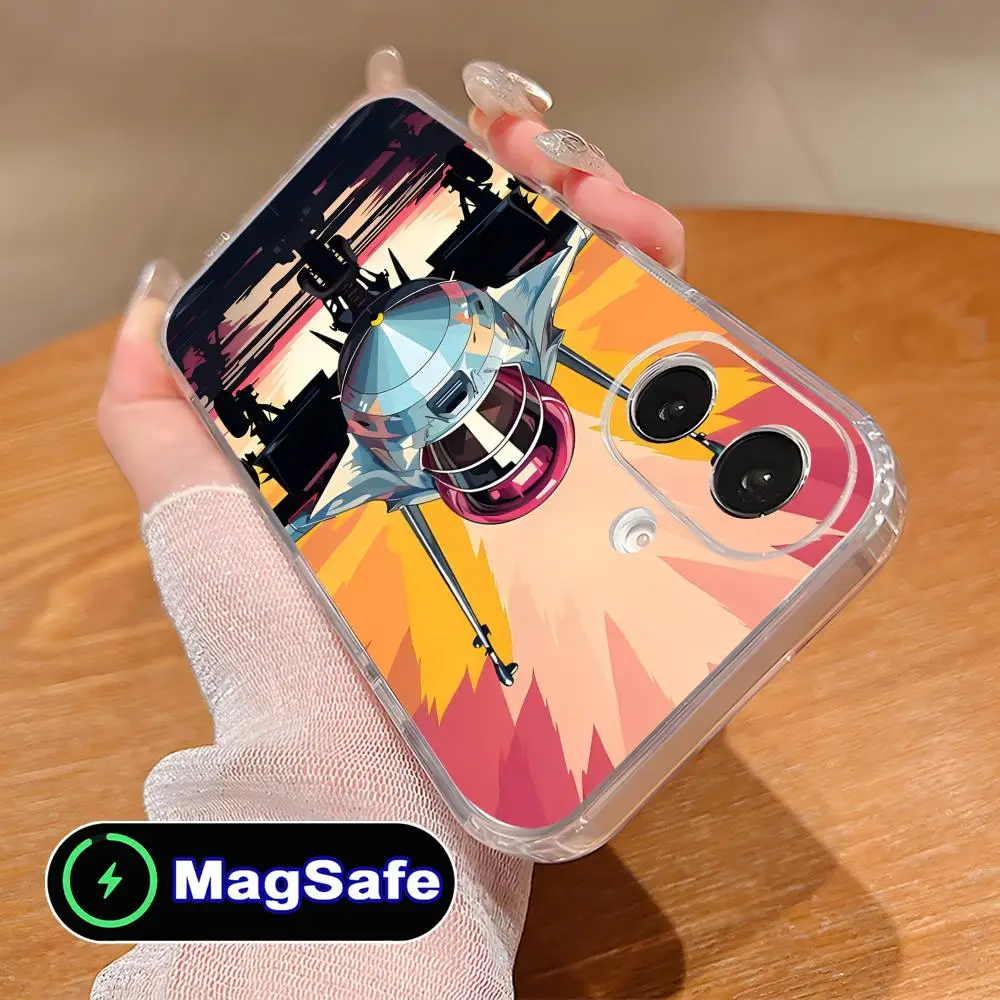 

Чехол для телефона с аниме-дизайном «Воздушные силы» для iPhone 17 16 15 14 13 12 11 Air Pro Max Plus Mini, прозрачный, цветной, с поддержкой MagSafe, класса люкс