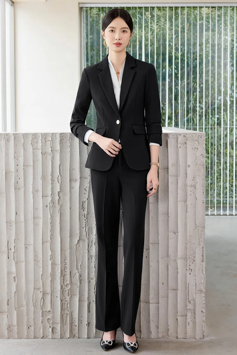 AIyssa Fashionable professional women's clothing, boutique two-piece pants + blazer. Slim and comfortable, elegant and charming