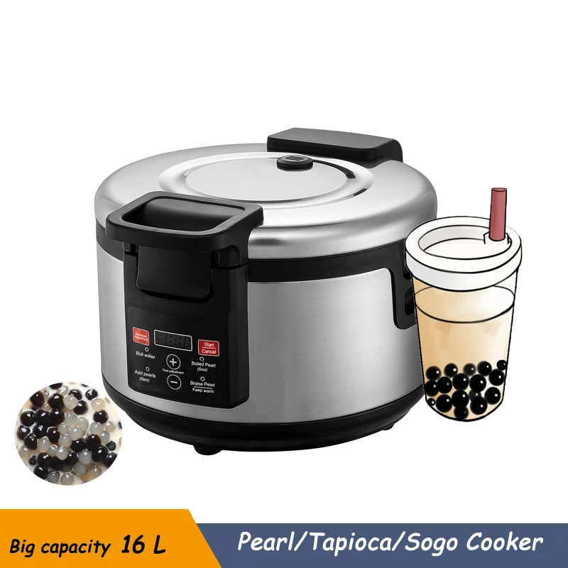 16L Tapioca Pearl Cooker Bubble Tea Pearls Cooking Pot Milk tea Pearl Boiler Sago Pudding Boiling Machine With English Panel