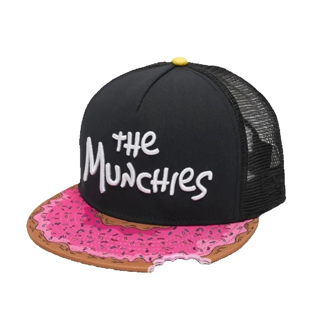 Unisex Brand Munchies in Musta Cap Summer Mesh Trucker Bone Snapback Hat for Men Women Adult Outdoor Breathable Sun Baseball Cap