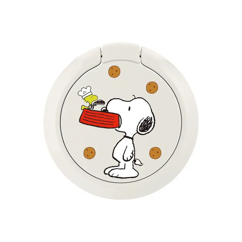 Snoopy cartoon cartoon ring buckle stand creative kawaii portable rotatable adhesive mobile phone stand chasing drama artifact